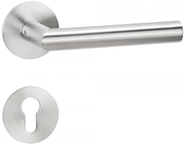 Hermat ZT - Drückergarnitur 1802 BASIC 02 Oberfl. 60 (Edelstahl matt)
