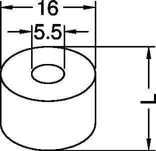 Gutmann Abstandshülse HTR 16/14 System MIRA blank E001018