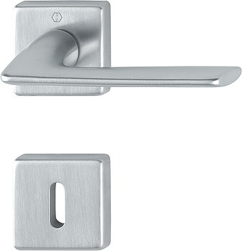 Hoppe ZT Drückergarnitur Houston F41-R Messing satiniert verchromt OB