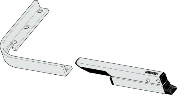 GEZE OL320 Handhebel mit Eckumlenkung Hub 70, EV1