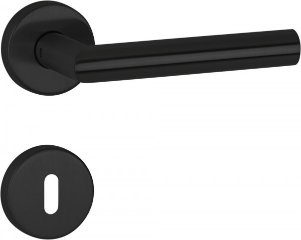 Hermat ZT - Drückergarnitur 1802 BASIC 02 Oberfl. 74 (Classic Black beschichtet)