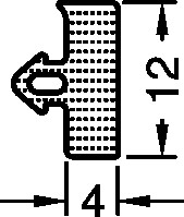 Gutmann Dichtungsprofil für Bodenschwelle Weser TD 12/4 schwarz VE = 120 Meter 832232