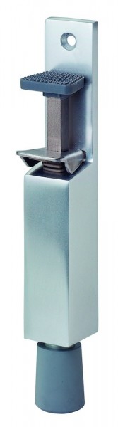 Woelm Türfeststeller 1082.02 mit 50 mm Hub silberfarbig einbrennlackiert
