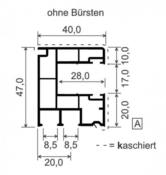 [DS] MENKE Rollladenführung 930/B2 Kg beidseitig Anthrazit glatt 70 1605-083