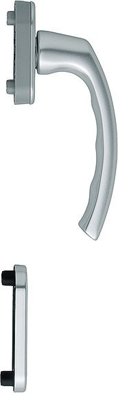 HOPPE Balkontür Rosetten - Halbgrt. Luxembourg F1 Alu natur 7mm VK PZ