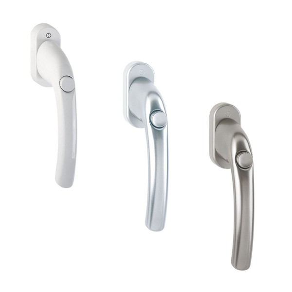 HOPPE Fenstergriff TOKYO 0710SV/U26 mit Druckknopf 37mm weiß, F1, F9