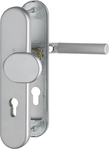 Hoppe Wechselgarnitur Bremen PZ 72 mm F49/F9-2 verchromt /Aluminium stahl matt