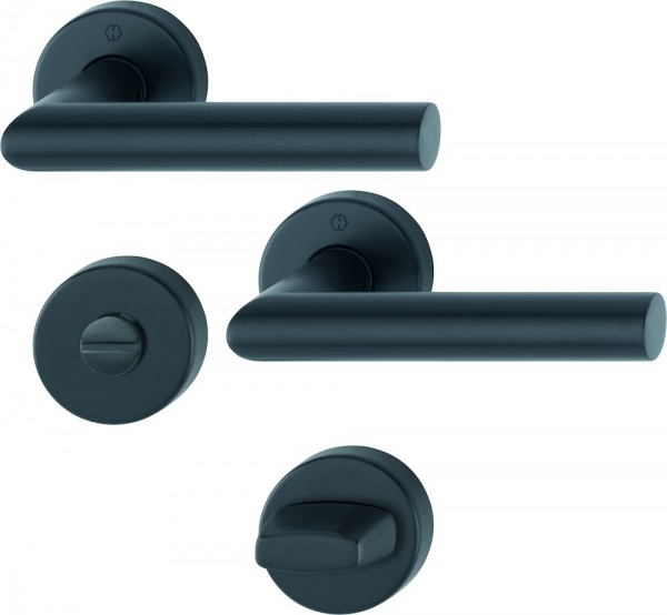 HOPPE Rosettengrt. Amsterdam SST F9714M schwarz matt , WC , 8 mm,