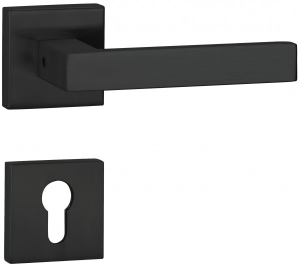 Hermat ZT - Drückergarnitur 1682 L WEST Oberfl. 74 (Classic Black beschichtet)