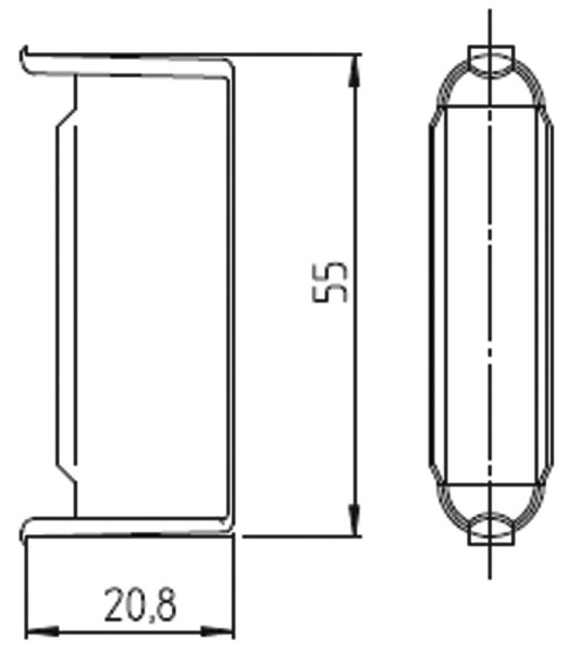 SAG Kunststoff Einsatz 1 SE9004 2 tourig schwarz 200 mm Systemlänge