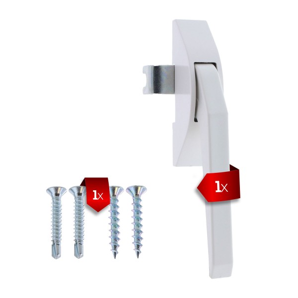 GSG Fenstergriff DDR Hebelgriff, weiß, links + rechts umsteckbar