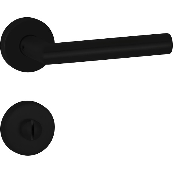 Hermat BAD Drückergarnitur 1802 BASIC 02 Oberfl. 74 (Classic Black beschichtet)