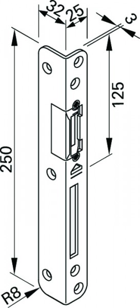 Roto DoorSafe MV F/R Schließblech links verstellbar