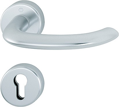 Hoppe FS Türgriffgarnitur Marseille F1 Alu natur PZ FS-1138/42H/42HS