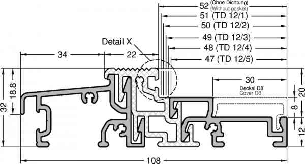 Gutmann Bodenschwelle für Haustüren VE = 30 mtr Weser 108/32 TI EV 1 eloxiert