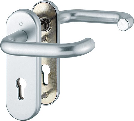 Hoppe FS Türgriffgarnitur Paris ES1 F1 Aluminium natur 72 mm PZ