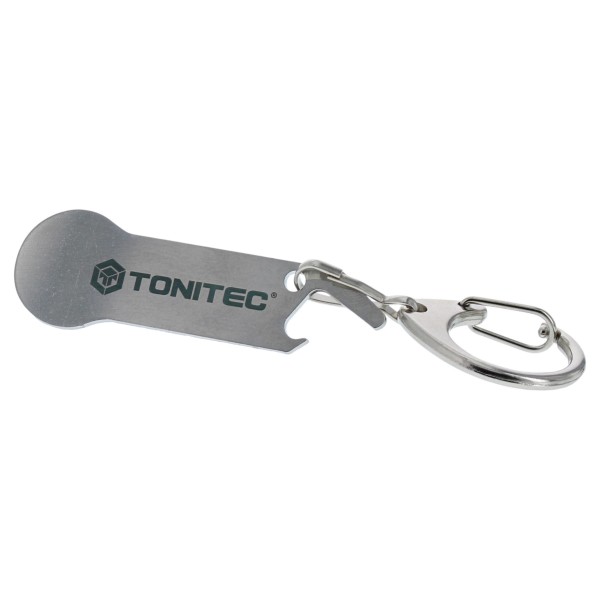 ToniTec® Einkaufswagenlöser Schlüsselanhänger mit Logo Flaschenöffner