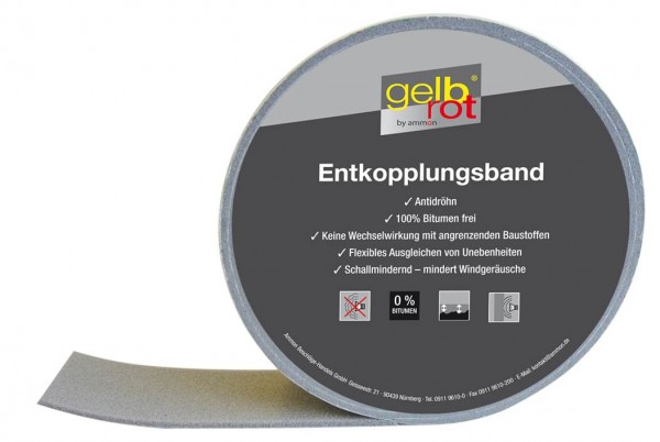 gelbrot Drainage Entkopplungsband, 110/5 Größe: 110/5 mm , 30 m Rollen