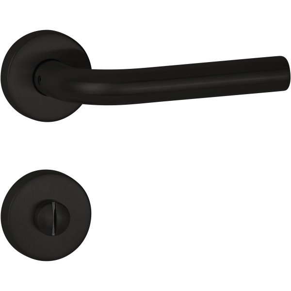 Hermat Bad-Drückergarnitur 1803 BASIC 03 Oberfl. 74 Classic Black, ähnl. RAL 9005