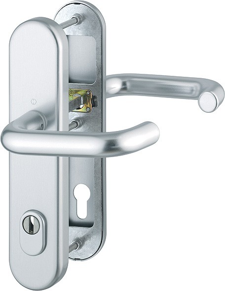 Hoppe HT Türgriffgarnitur Paris ES1 F1 Aluminium natur 92 mm PZ