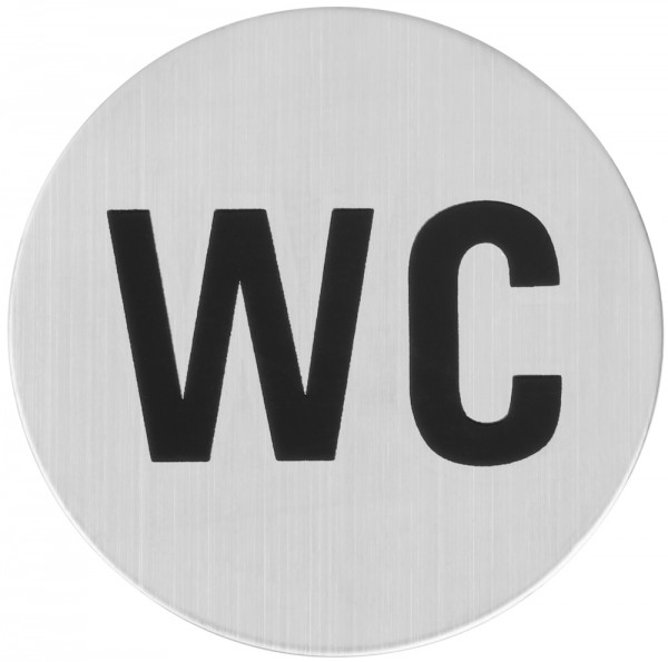 Hermat Hinweisschild 3730 76 mm Drm WC Edelstahl matt selbstklebend