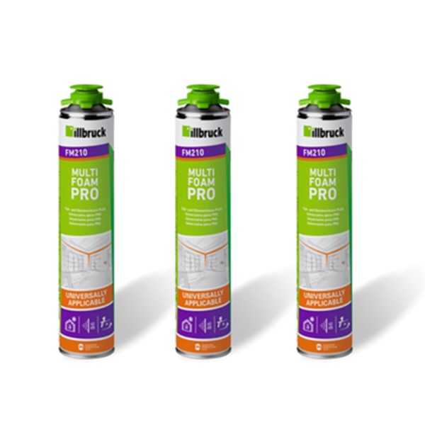 illbruck SET 3x FM210 Fenster- und Fassadenschaum+ á 540ml Dosen - 1K PUR Schaum zur Verfüllung, Dämmung und Isolierung der Fensteranschlussfugen sowi