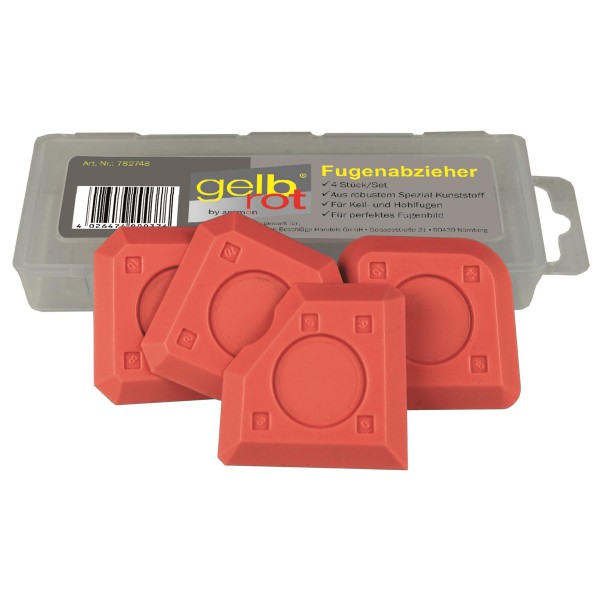 gelbrot Fugen-Quartett 4 Silikon Abziehspachtel in der Box