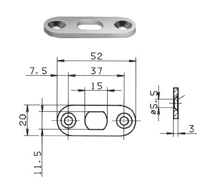 BKS Stangenschließblech abgerundet LS / RS verzinkt für Stangen 9008 massiv