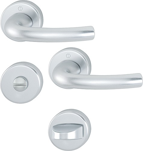 Hoppe Badgarnitur Tokyo F1 Aluminium natur 72 mm SK/OL