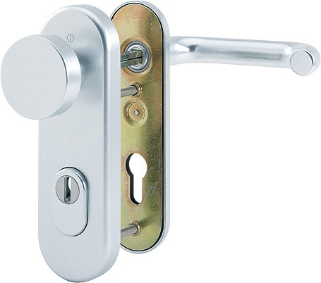 Hoppe Wechselgarnitur Paris ES1 F1 Aluminium natur 72 mm PZ