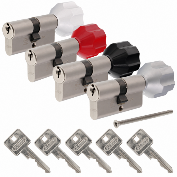 ToniTec EasyTurn Knaufzylinder ABUS A93 Schließzylinder mit großem Drehknauf inkl. 5 Schlüssel und ToniTec CodeCard
