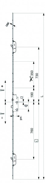 MACO HAUTAU Türschloß Z-TS E92 Dorn 40 PZ 2HO silber VK10 F-2200x24/16 PT-M MACO 243191
