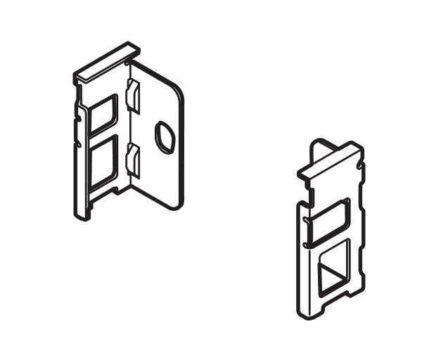 Blum LBX Holzrückwandhalter li./re. 36 mm N-Höhe 78mm seidenweiss