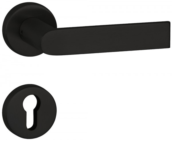 Hermat ZT-Drückergarnitur 1813 BASIC 13 Oberfl. 74 Classic Black, ähnl. RAL 9005