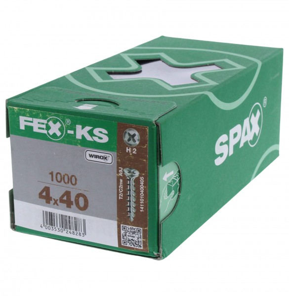 SPAX FEX KS Kreuzschlitzschrauben Linsensonderkopf 4,0x40 H2 WIROX 1000 Stück
