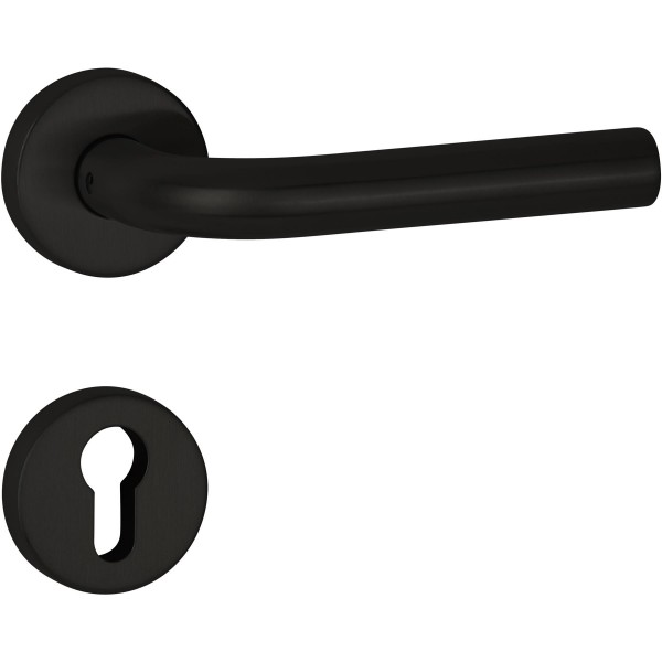 Hermat ZT-Drückergarnitur 1803 BASIC 03 Oberfl. 74 Classic Black, ähnl. RAL 9005
