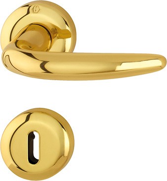 Hoppe ZT Türgriffgarnitur Atlanta F77-R Messing poliert Resista OB