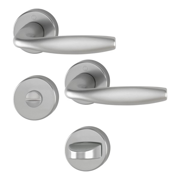 Hoppe Badgarnitur New York SK/OL F9 Aluminium stahl 1810/42KV/42KVS 78 mm