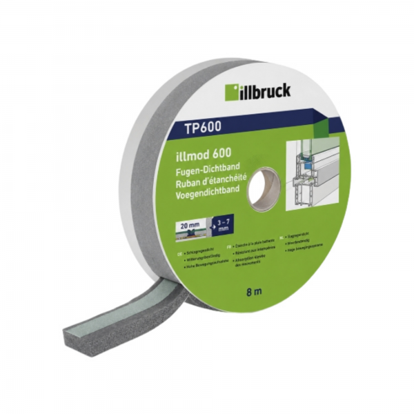Illbruck TP600 illmod 600 Fugen-Dichtband 20/3-7 grau 8 m Rolle