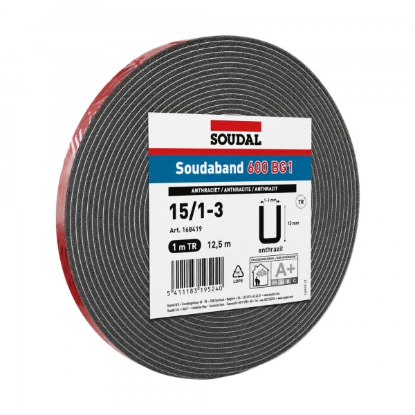 Soudal SOUDABAND 600 BG1 15/1-3 anthrazit 1m TR Rolle a 12,5 m