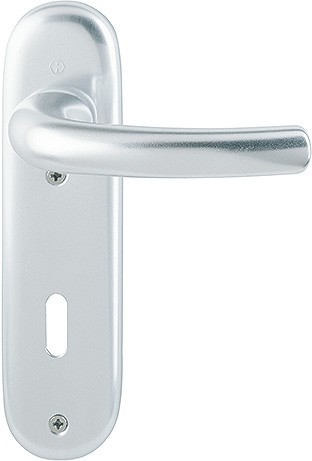 HOPPE Drückergarnitur Tokyo 1710/273KP Kurzschild oval BB 72mm VK 8mm TS 37-42mm silber F1 Alu eloxiert
