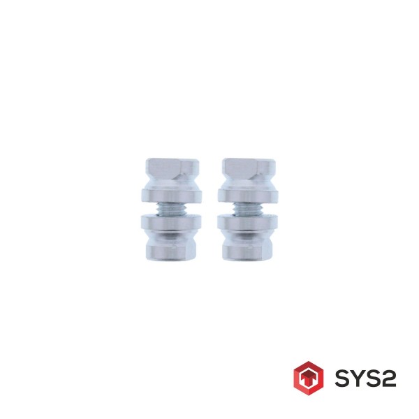 [NR] ToniTec SYS2 Befestigungssystem paarweise für gerade + schräge Stoßgriffe (2 Stück) 10-15 mm