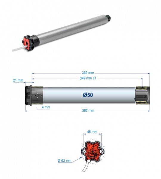 ASA automatischer Kurzmotor T5 Auto+ Short 06 Nm 17 U/min