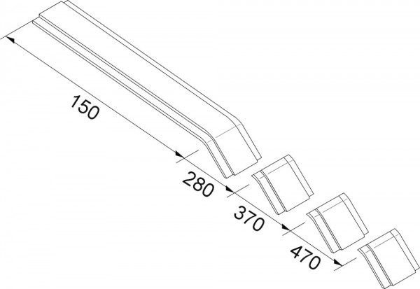 Gutmann Flachstück zu Halter RV GS40/280 für FB 210 - 280 mm GUTMANN