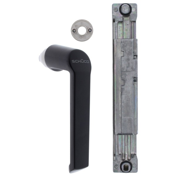 Schüco Fenstergriff Set Steckgriff Kammergetriebe 23 mm + Rosette für Metallfenster