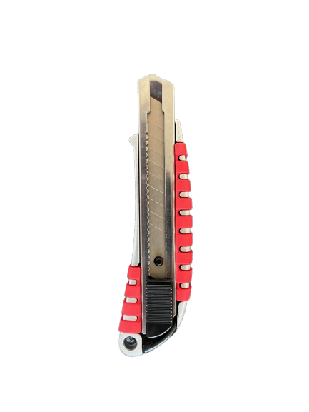 Cuttermesser "Ammon" exklusiv Metall mit Soft Grip rot, Klinge 18 mm