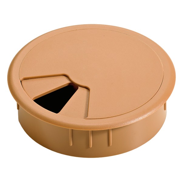 Hettich Abdeckkappe rund Drm 80 f Kabeldurchlass Kunststoff Buche Optik