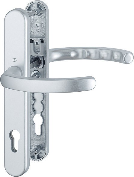 HOPPE Profiltür Türgriffgarnitur ES1 Luxembourg F1/2 Alu natur matt 92 mm PZ