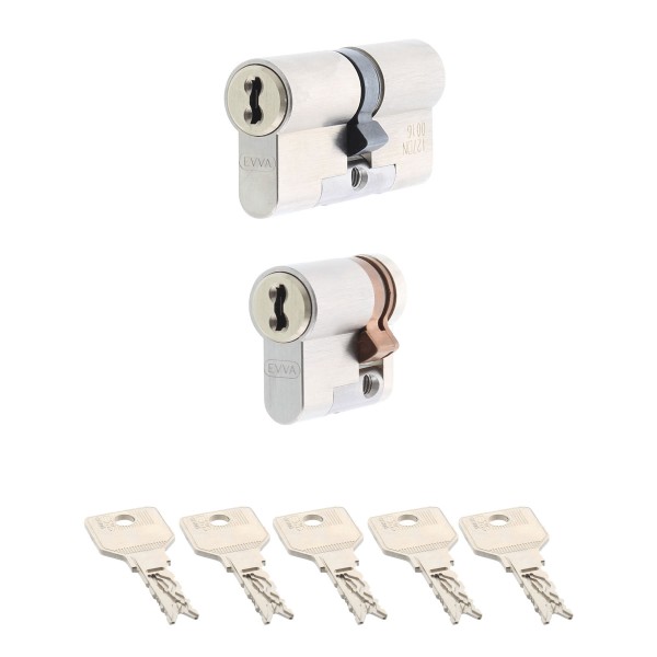 EVVA 3KSplus Sperrschließung ProfilZylinder DoppelZylinder HalbZylinder Kegelknauf KKN HZ inkl. 5 Schlüssel & Sicherungskarte Modular NEU