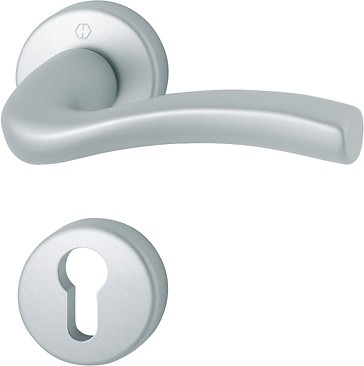 Hoppe Türgriffgarnitur Melbourne F1/matt Aluminium natur matt PZ